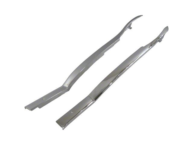 Rear Upper Inner Quarter Panel Moldings; Chrome; Driver and Passenger Side (55-57 150 2-Door Convertible, 210 2-Door Convertible, Bel Air 2-Door Convertible)