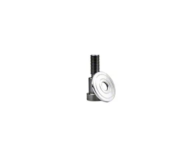 1/2-Inch-13 GM Door Striker Bolt Kit; Aluminum Striker Plate Style 1; Machined Finish (73-76 El Camino)