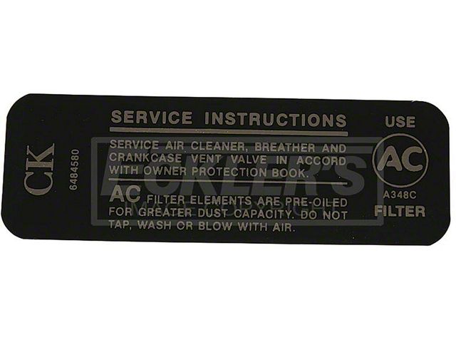 El Camino Air Cleaner Service Instruction, 307/200Hp, 1969
