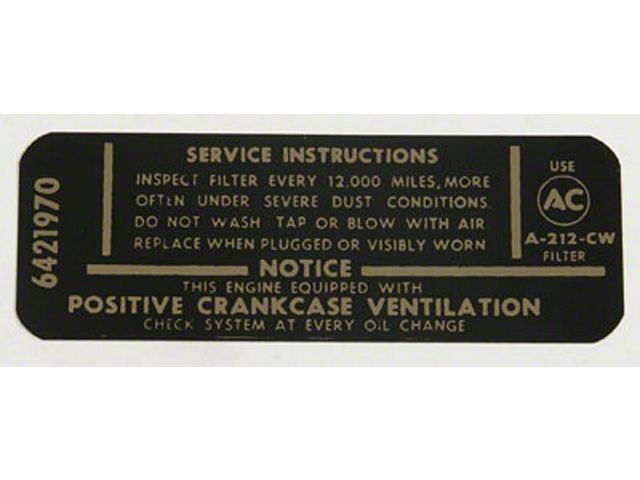 El Camino Air Cleaner Service Instruction, 396/375 Hp, 1965