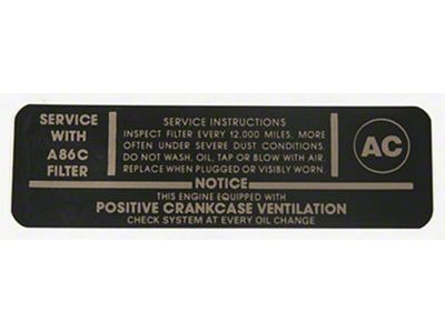 Air Cleaner Service Instructions 64-66 283, V8, 220 Hp