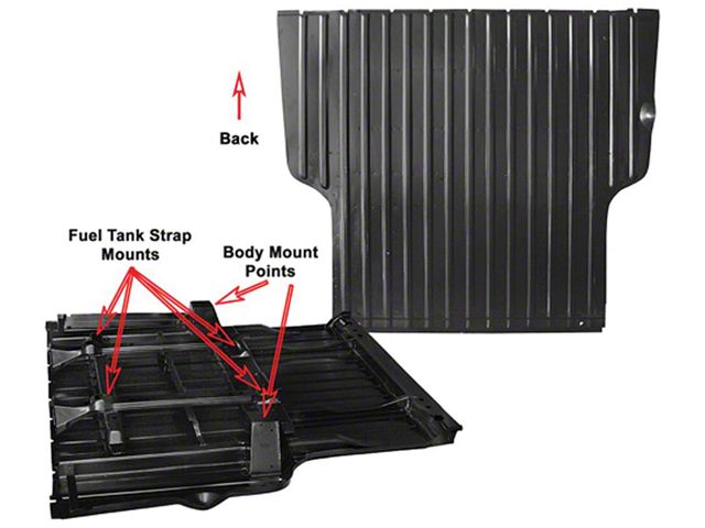 El Camino Bed Floor Panel, 1968-1972