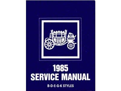 El Camino Body By Fisher Service Manual, 1985