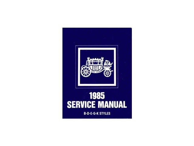 El Camino Body By Fisher Service Manual, 1985