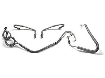 El Camino Front Brake Line Set, Dual Piston Caliper Lines With 3/8 Fittings, Stainless Steel, 1967-1968