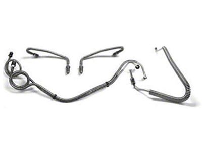El Camino Front Brake Line Set, Dual Piston Caliper Lines With 3/8 Fittings, OE Steel, 1967-1968
