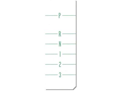 El Camino Center Console Shifter Indicator Plate Lens, Turbo Hydromatic, Reverse Valve Body Pattern, 1971-1972
