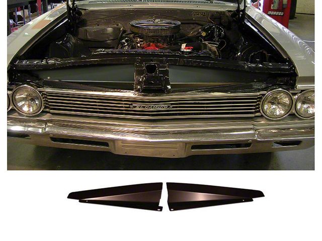 El Camino Core Support Filler Panel, Black Anodized, 1966