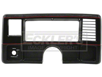 El Camino Dash Face Plate, Super Sport, Black With Red Stripe, 1986-1987