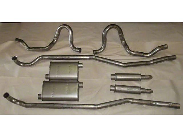 El Camino Exhaust, Dual, With Resonators, V8, Stainless Steel, 1965-1970
