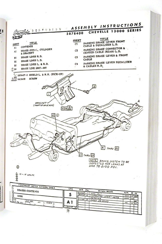 Ecklers 1966 Chevy Chevelle Factory Assembly Manual