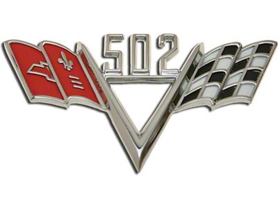 El Camino Fender Emblem, 502 V With Flags, 1965-1967