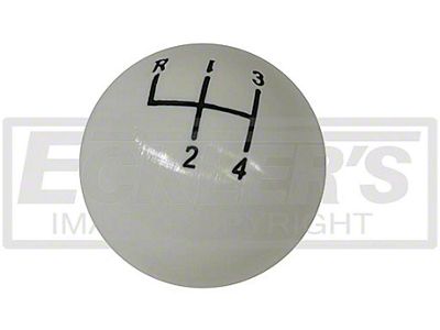 El Camino Four Speed Shift Knob, White, 1959-1960