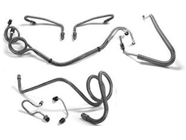El Camino Full Brake Line Set, Manual Drum, Without Super Sport Optioned, Stainless Steel, 1966