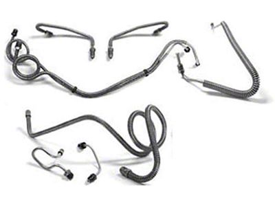 Full Brake Line Set,Power Disc,Stainless,71-72