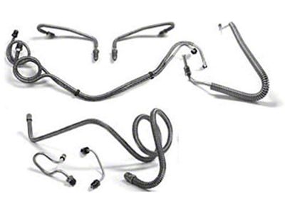El Camino Full Brake Line Set, Power Drum, Super Sport Optioned, Stainless Steel, 1966