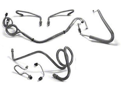 El Camino Full Brake Line Set, Power Drum, Without Super Sport Optioned, Stainless Steel, 1966