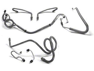 El Camino Full Brake Line Set, Power Drum, Without Super Sport Optioned, Stainless Steel, 1967