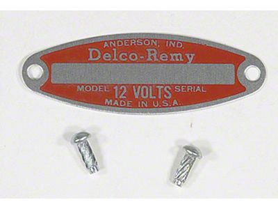 El Camino Generator & Starter Tags Stamped Let Us Know Info& Dates You Want Stamped, 1959-1960