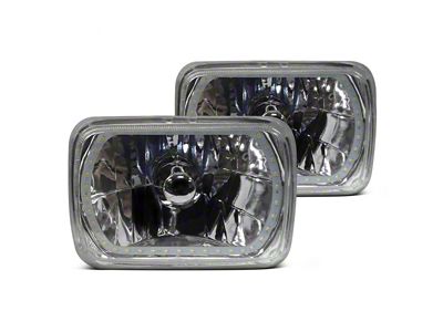 El Camino Headlight 8 Rectangle White Diamond With Single-Color LED Halo, 1978-1981