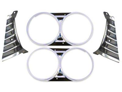 Headlight Bezels, With Extensions, Set, 1966