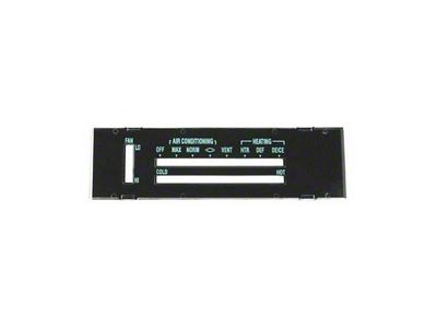 El Camino Heater & Air Conditioning Control Panel Lens, 1970