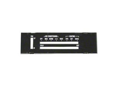 El Camino Heater & Air Conditioning Control Panel Lens, 1971-1972