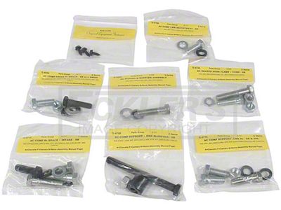 El Camino Heater & Air Conditioning Fastener Kit, Small Block On Engine, 1964-1965