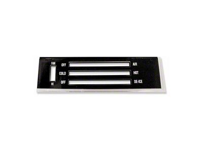 El Camino Heater Control Panel Lens, 1971-1972