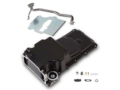 El Camino- Holley LS Retrofit Oil Pan, Additional Front Clearance, Carbon Black Ceramic, 1978-1987