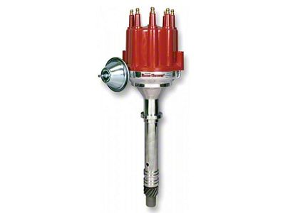 El Camino Ignitor II Electronic Distributor, With Male Terminal Red Cap, Flame-Thrower, PerTronix,V8, Billet Aluminum, 1964-83