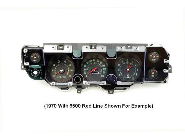 El Camino Instrument Cluster Assembly, With 5500 RPM Redline Tachometer, Super Sport SS , 1971-1972