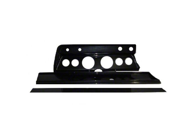 El Camino Instrument Cluster Panel, Black Finish, With Pre-Cut Holes, 1967