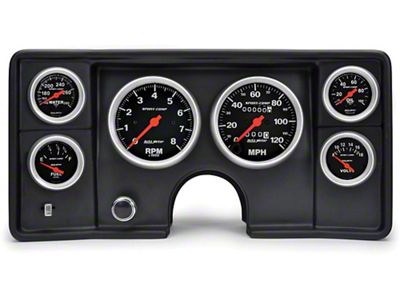 El Camino Instrument Cluster Panel, Black Finish, With Sport Comp Gauges, 1978-1981