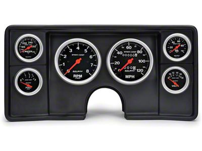 El Camino Instrument Cluster Panel, Black Finish, With Sport Comp Gauges, 1982-1987