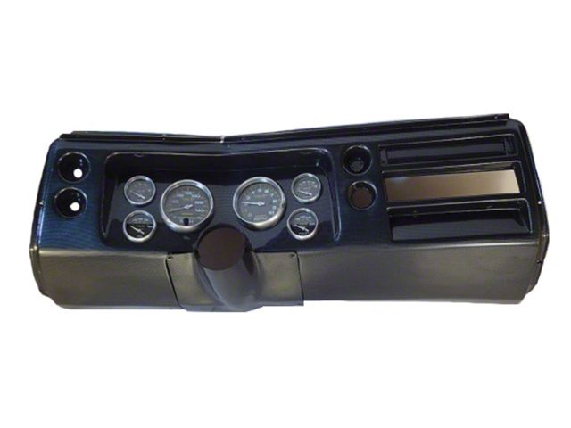 El Camino Instrument Cluster Panel, Carbon Fiber Finish, With Carbon Fiber Series Gauges, 1968