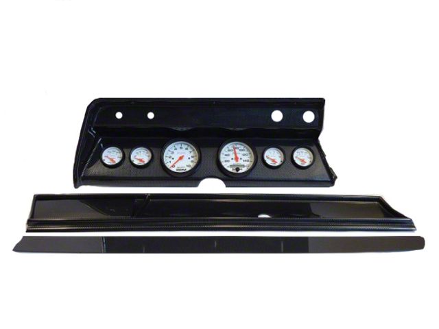 El Camino Instrument Cluster Panel, Carbon Fiber Finish, With Phantom Gauges, 1967