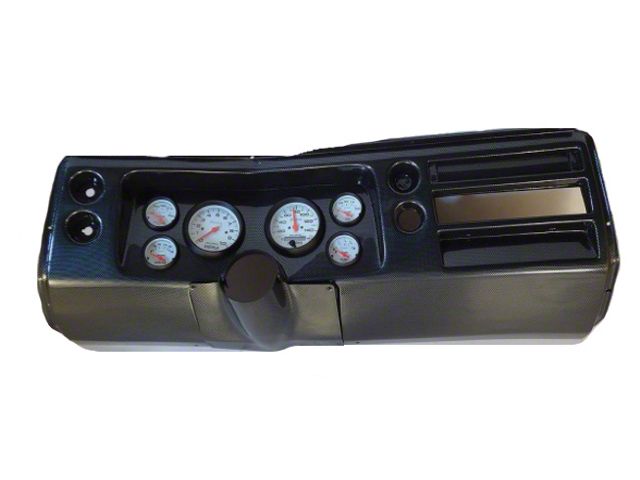 El Camino Instrument Cluster Panel, Carbon Fiber Finish, With Phantom Gauges, 1968