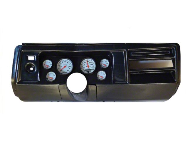 El Camino Instrument Cluster Panel, Carbon Fiber Finish, With Phantom Gauges, 1969