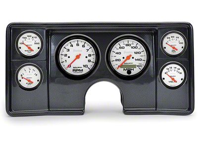 El Camino Instrument Cluster Panel, Carbon Fiber Finish, With Phantom Gauges, 1982-1987