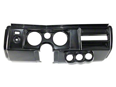 El Camino Instrument Cluster Panel, Carbon Fiber Finish, With Pre-Cut Holes, 1969