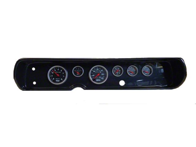 El Camino Instrument Cluster Panel, Carbon Fiber Finish, With Sport Comp Gauges, 1964-65