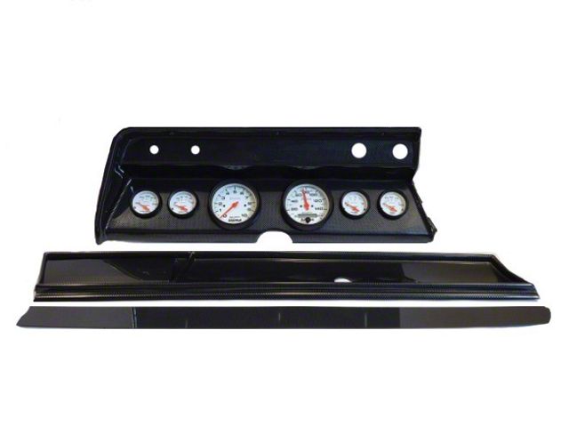 El Camino Instrument Cluster Panel, Carbon Fiber Finish, With Ultra-Lite Gauges, 1966