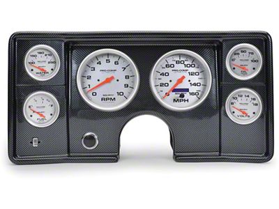 El Camino Instrument Cluster Panel, Carbon Fiber Finish, With Ultra-Lite Gauges, 1978-1981