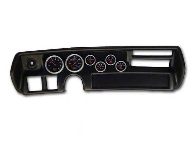 El Camino - Instrument Cluster Panel, Super Sport SS Style, Black Finish, With Sport Comp Gauges, 1970-1972