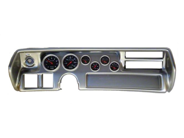 El Camino Instrument Cluster Panel, Super Sport SS Style, Aluminum Finish, With Sport Comp Gauges, 1970-72