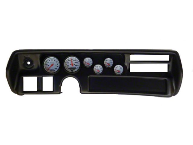 El Camino Instrument Cluster Panel, Super Sport SS Style, Carbon Fiber Finish, With Ultra-Lite Gauges, 1970-72