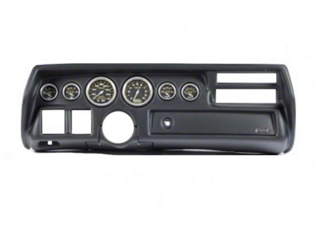 El Camino Instrument Cluster Panel, Sweep Style, Aluminum Finish, With Phantom Gauges, 1970-72