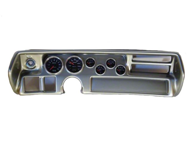 El Camino Instrument Cluster Panel, Sweep Style, Aluminum Finish, With Ultra-Lite Gauges, 1970-72