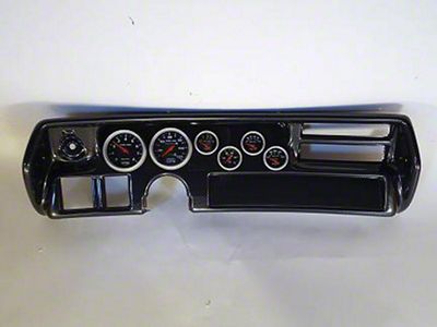 El Camino - Instrument Cluster Panel, Sweep Style, Carbon Fiber Finish, With Sport Comp Gauges, 1970-1972